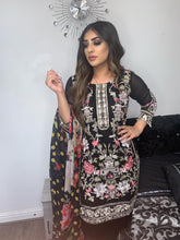 Load image into Gallery viewer, 3pc Black Embroidered Shalwar Kameez Stitched Suit Ready to wear
