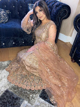 Load image into Gallery viewer, 3pc Nude Embroidered Lehenga Shalwar Kameez Stitched Suit Ready to wear FP1088-D
