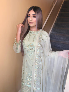 3pc Embroidered Green Shalwar Kameez Stitched Suit Ready to wear FP-55004-E