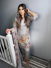 Load image into Gallery viewer, 3pc Grey Embroidered Shalwar Kameez Stitched Suit Ready to wear UQ-GREY
