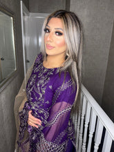 Load image into Gallery viewer, 3pc PURPLE Embroidered Shalwar Kameez with Net dupatta Stitched Suit Ready to wear HW-UQ1821
