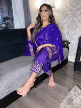 Load image into Gallery viewer, 3pc Purple chiffon Embroidered Shalwar Kameez with Chiffon Embroidered Dupatta Stitched Suit Ready to wear PK-PURPLE
