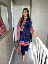 Load image into Gallery viewer, 3 pcs Stitched NAVY LAWN shalwar Suit Ready to wear lawn summer Wear NE-NAVYLAWN01
