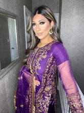 Load image into Gallery viewer, 3pc Purple Embroidered Shalwar Kameez Stitched Suit Ready to wear AJ-PURPLE
