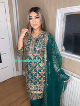 Load image into Gallery viewer, 3pc Emerald Green Embroidered Shalwar Kameez Stitched Suit Ready to wear PK-EMERALDGREEN
