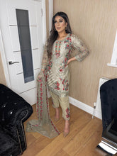 Load image into Gallery viewer, 3pc THUNDER GREY Embroidered Shalwar Kameez Stitched Suit Ready to wear UQ-THUNDERGREY
