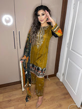 Load image into Gallery viewer, 3 pcs Stitched Dijon lawn shalwar Suit Ready to Wear with chiffon dupatta FRSH-D03
