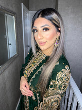 Load image into Gallery viewer, 3pc GREEN Embroidered Shalwar Kameez with Net dupatta Stitched Suit Ready to wear HW-GREEN
