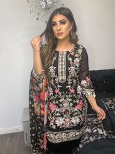 Load image into Gallery viewer, 3pc Black Embroidered Shalwar Kameez Stitched Suit Ready to wear
