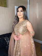 Load image into Gallery viewer, 3pc Nude Embroidered Lehenga Shalwar Kameez Stitched Suit Ready to wear FP1088-D
