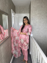 Load image into Gallery viewer, 3 pcs Stitched PINK LAWN shalwar Suit Ready to wear lawn summer Wear with LAWN dupatta FD-PINK
