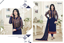 Load image into Gallery viewer, Blue Shalwar Kameez Unstitched Lavina Ruby
