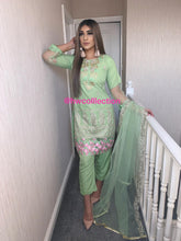 Load image into Gallery viewer, 3pc light Green Embroidered Shalwar Kameez Stitched Suit Ready to wear
