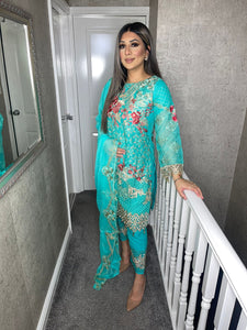 3pc FEROZI Embroidered Shalwar Kameez with Chiffon dupatta Stitched Suit Ready to wear HW-UQ1878