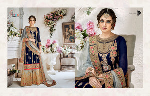 3PC  Shalwar Kameez Fully Stitched Blue Shrara Collection Ready to wear Bridal Vol 7 6035