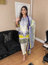 Load image into Gallery viewer, 3 pcs Stitched lawn shalwar Suit Ready to Wear with chiffon dupatta AA-D02

