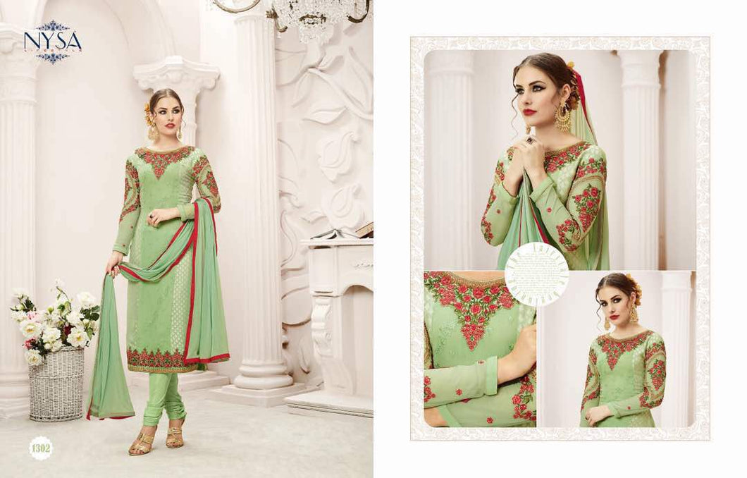 Shalwar Kameez Unstitched Suit Nysa lime green 1302