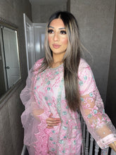 Load image into Gallery viewer, 3pc PINK Embroidered Shalwar Kameez with Net dupatta Stitched Suit Ready to wear GC-PINK
