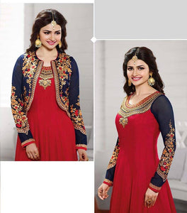 Vinay Prachi Vol 19 Red Anarkali suit semi-Stitched