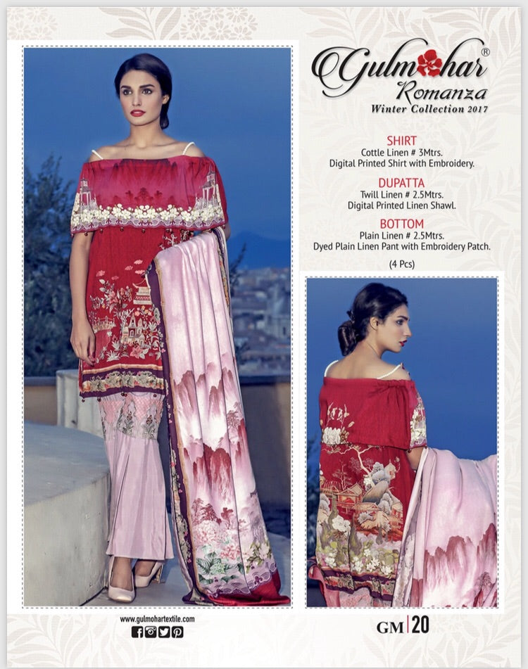 GM20 Golmohar Romanza Pakistani Shalwar Kameez suits – H&W Collection