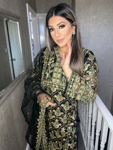 Load image into Gallery viewer, 3pc BLACK  Embroidered Shalwar Kameez Stitched Suit Ready to wear KH-BLACKORG
