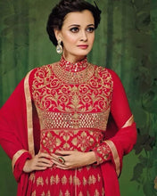 Load image into Gallery viewer, Aashirwad 3002 Red Anarkali suit semi-Stitched
