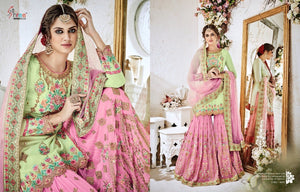 3PC  Shalwar Kameez Fully Stitched Green&Pink Shrara Collection Ready to wear Shrara Bridal Vol 7 6032