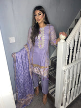 Load image into Gallery viewer, 3 pcs Lilac Lilen shalwar Suit Ready to Wear with Lilen dupatta winter SS-171B
