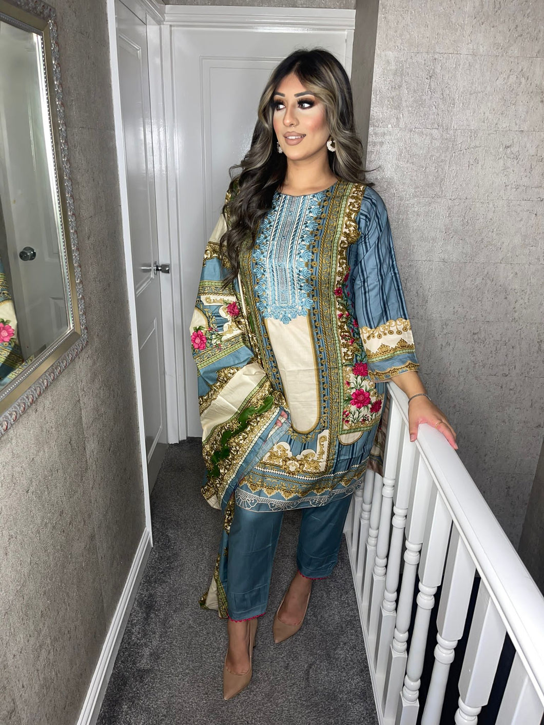 3 pcs Stitched Stitched Suit Ready to wear Lilen winter Wear with lilen dupatta ZQ-32A