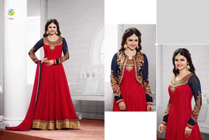Vinay Prachi Vol 19 Red Anarkali suit semi-Stitched