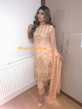 Load image into Gallery viewer, 3pc Embroidered Peach Shalwar Kameez Stitched Suit Ready to wear FP-55004

