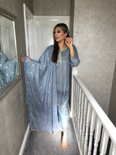 Load image into Gallery viewer, 3pc GREY Embroidered Shalwar Kameez with Chiffon dupatta Stitched Suit Ready to wear HW-GREY9MM
