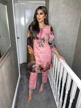 Load image into Gallery viewer, 3 pcs Stitched Pink shalwar Suit Ready to wear lawn summer Wear with chiffon dupatta BN-540PINK
